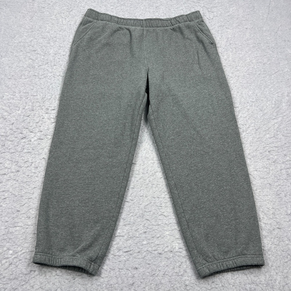 LL Bean Sweatpants Mens XL Grey Athletic Fleece Sweats Pull On Drawstring